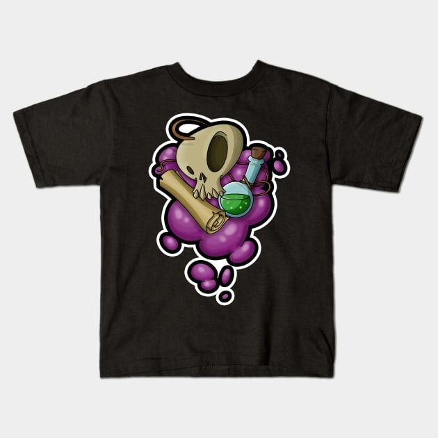 Skull & Magic Kids T-Shirt by LupaShiva